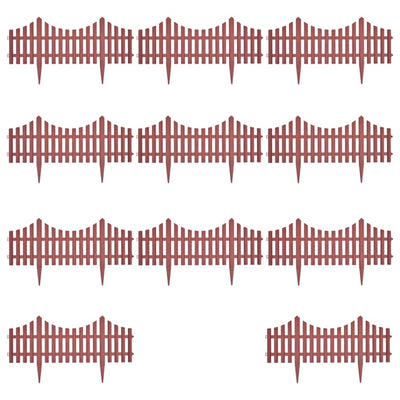 vidaXL 17 pcs Lawn Dividers 10 m Brown