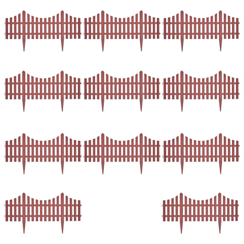 vidaXL 17 pcs Lawn Dividers 10 m Brown