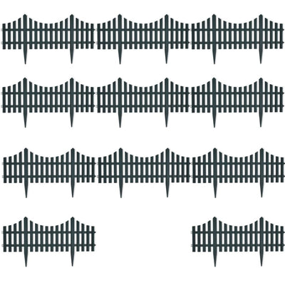 vidaXL 17 pcs Lawn Dividers 10 m Brown