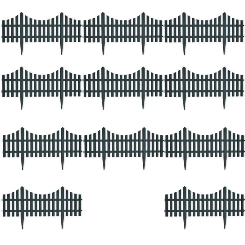 vidaXL 17 pcs Lawn Dividers 10 m Brown