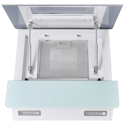 vidaXL Black Tempered Glass Range Hood with Display 600 mm