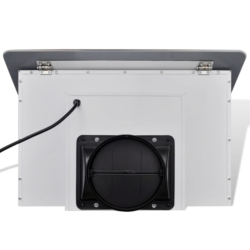 vidaXL Black Tempered Glass Range Hood with Display 600 mm