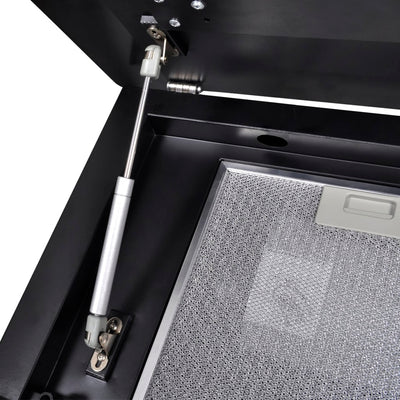 vidaXL Black Tempered Glass Range Hood with Display 600 mm