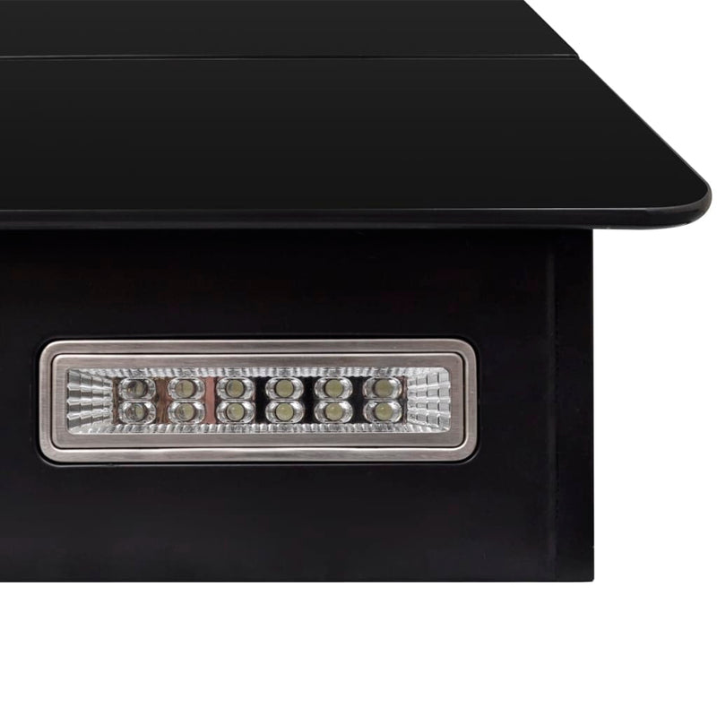 vidaXL Black Tempered Glass Range Hood with Display 600 mm