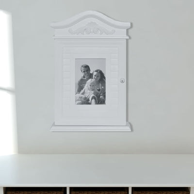 vidaXL Key Cabinet with Photo Frame White