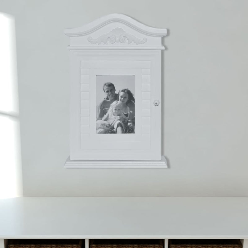 vidaXL Key Cabinet with Photo Frame White