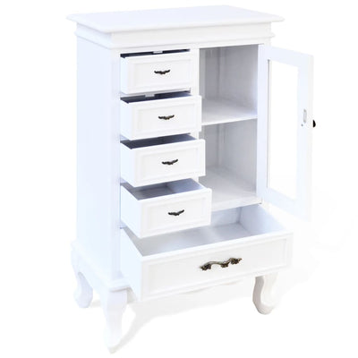 vidaXL Cabinet with 5 Drawers 2 Shelves White