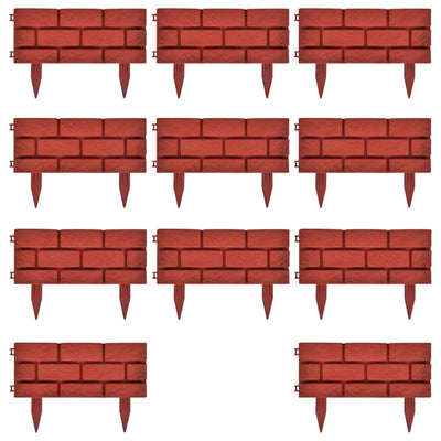 vidaXL Lawn Divider with Brick Design 11 pcs
