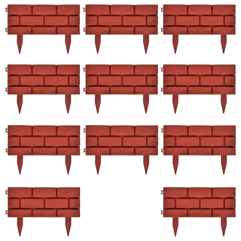 vidaXL Lawn Divider with Brick Design 11 pcs