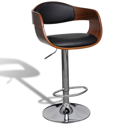vidaXL Bar Stools 2 pcs Bent Wood and Faux Leather
