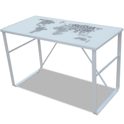 vidaXL Rectangular Desk with Map Pattern