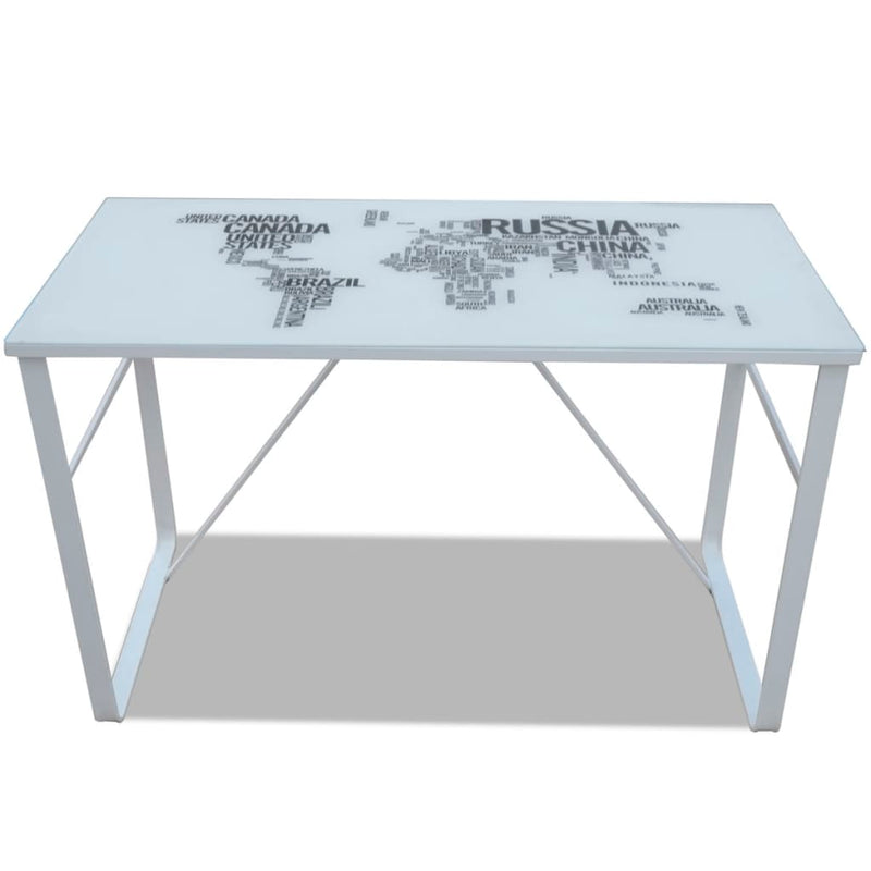 vidaXL Rectangular Desk with Map Pattern
