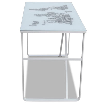 vidaXL Rectangular Desk with Map Pattern