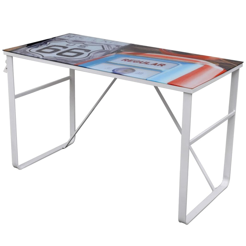 vidaXL Rectangular Desk with Map Pattern