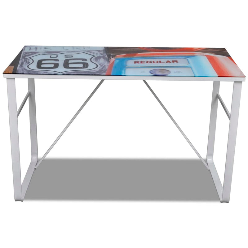 vidaXL Rectangular Desk with Map Pattern