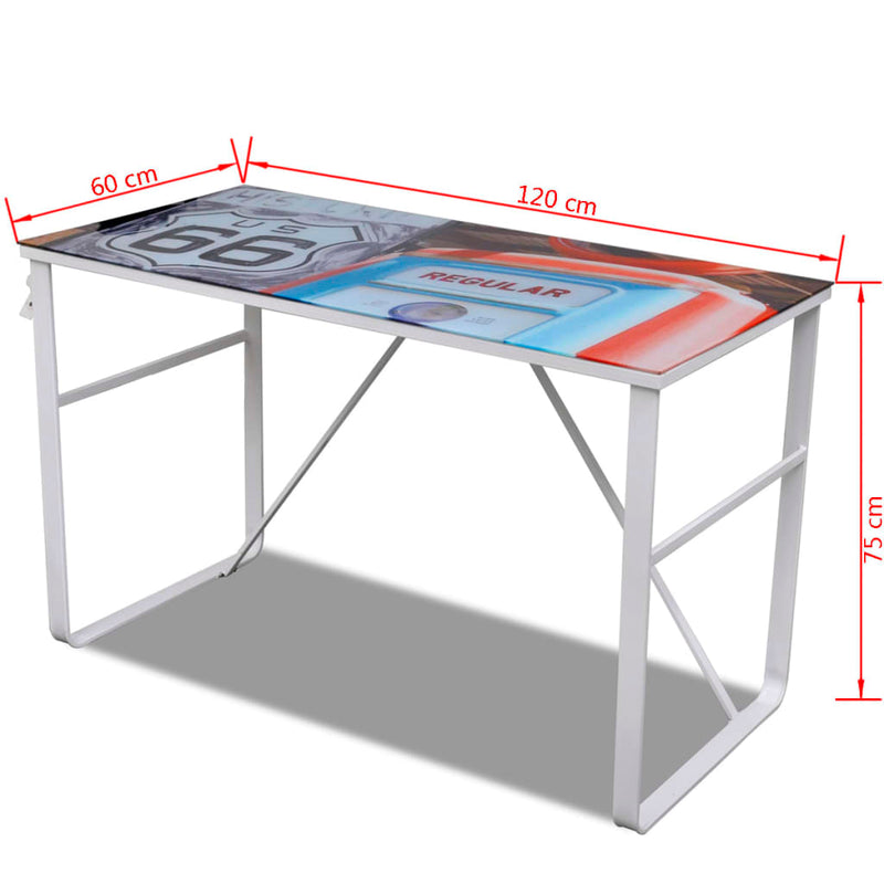 vidaXL Rectangular Desk with Map Pattern