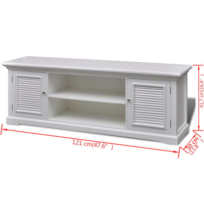 vidaXL TV Stand White Wood