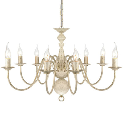 vidaXL Antique Black Metal Chandelier 8 x E14 Bulbs