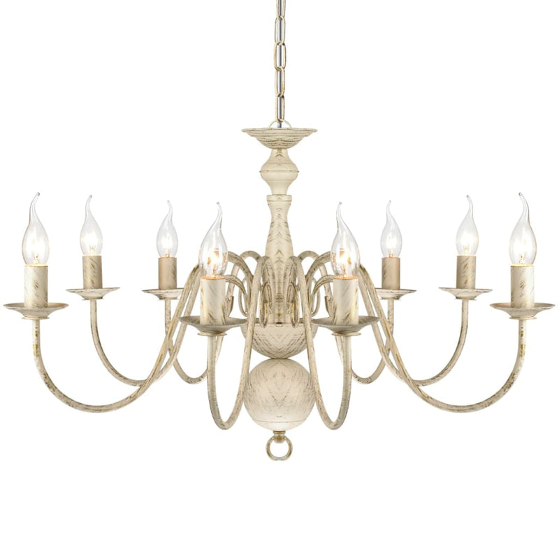 vidaXL Antique Black Metal Chandelier 8 x E14 Bulbs