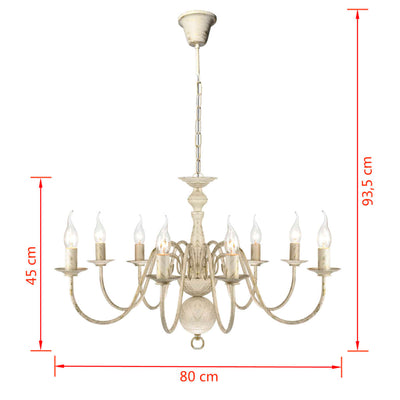 vidaXL Antique Black Metal Chandelier 8 x E14 Bulbs