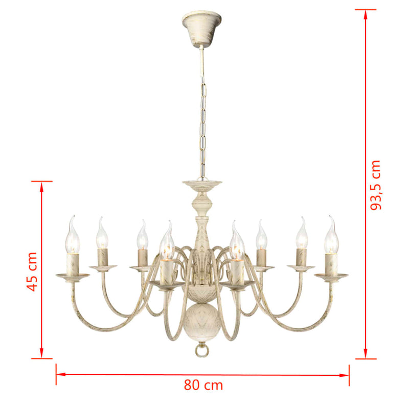 vidaXL Antique Black Metal Chandelier 8 x E14 Bulbs