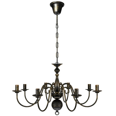 vidaXL Antique Black Metal Chandelier 8 x E14 Bulbs