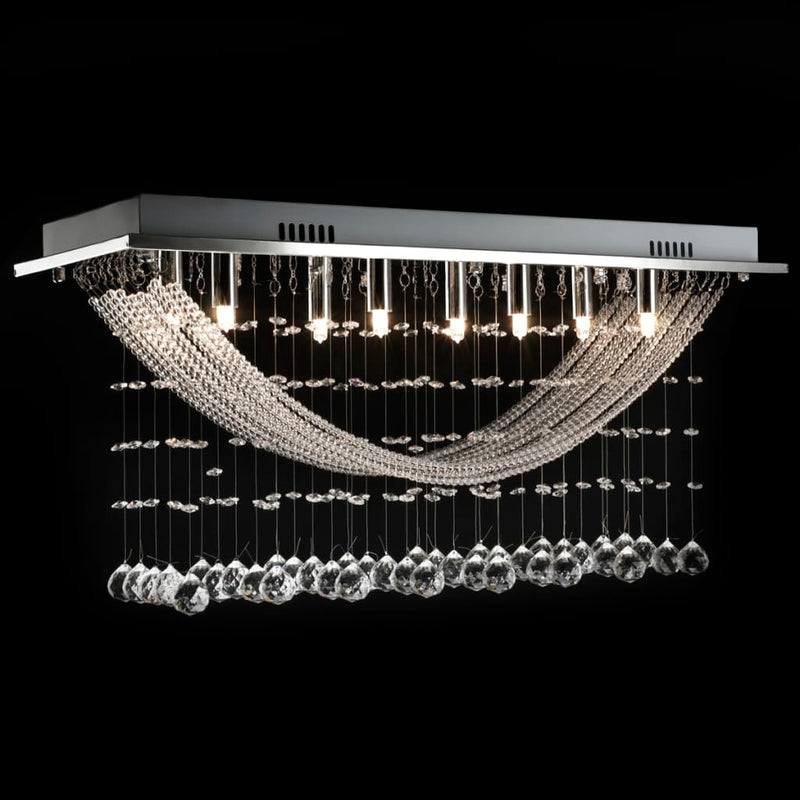 vidaXL Ceiling Lamp with Glittering Glass Crystal Beads 8 x G9 29 cm