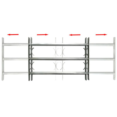 vidaXL Adjustable Security Grille for Windows with 3 Crossbars 700-1050 mm