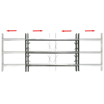 vidaXL Adjustable Security Grille for Windows with 3 Crossbars 1000-1500 mm