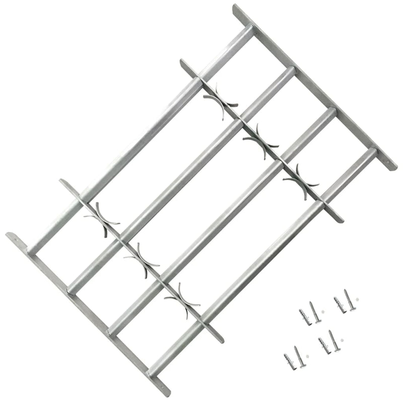 vidaXL Adjustable Security Grille for Windows with 4 Crossbars 500-650 mm