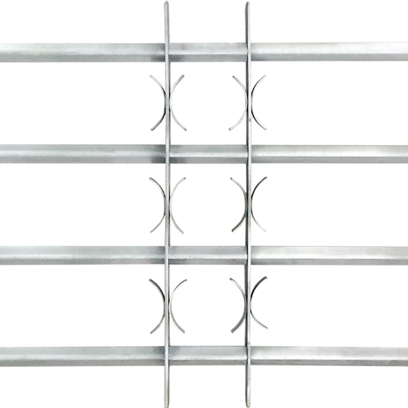 vidaXL Adjustable Security Grille for Windows with 4 Crossbars 500-650 mm