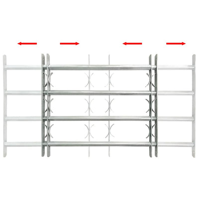 vidaXL Adjustable Security Grille for Windows with 4 Crossbars 700-1050 mm