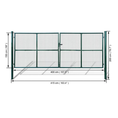 vidaXL Mesh Garden Gate 415 x 200 cm / 400 x 150 cm
