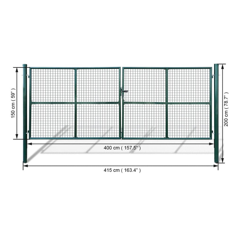 vidaXL Mesh Garden Gate 415 x 200 cm / 400 x 150 cm