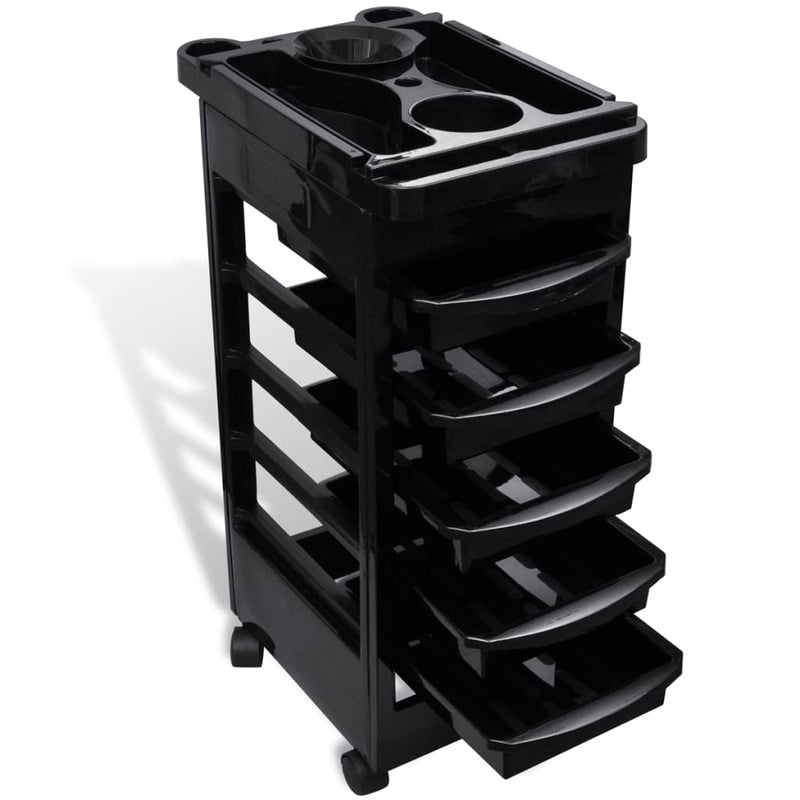 vidaXL Hair Salon Plastic Trolley with Wheels