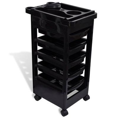 vidaXL Hair Salon Plastic Trolley with Wheels