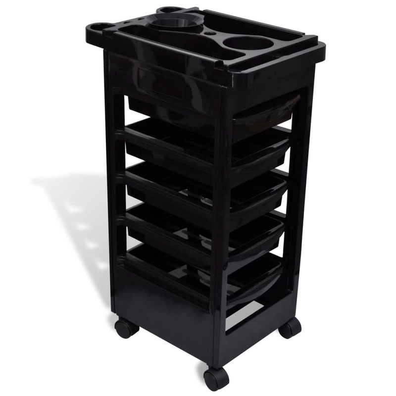 vidaXL Hair Salon Plastic Trolley with Wheels