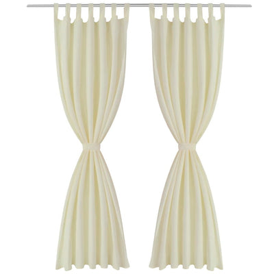 2 pcs Black Micro-Satin Curtains with Loops 140 x 225 cm