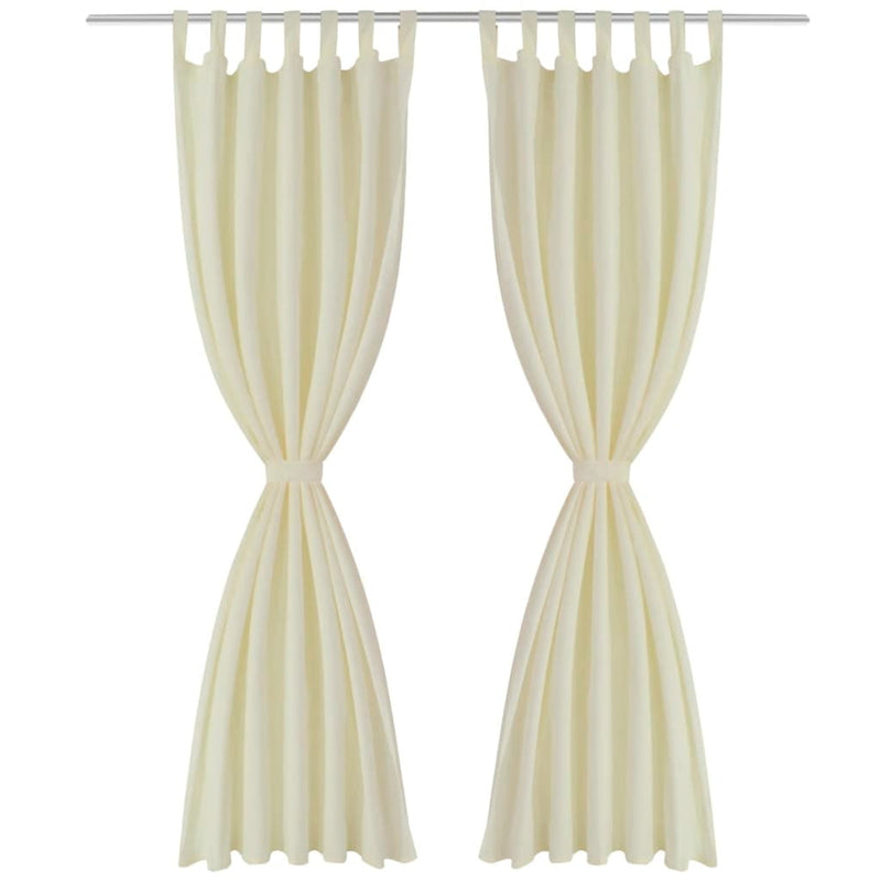 2 pcs Black Micro-Satin Curtains with Loops 140 x 225 cm