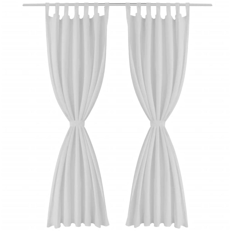 2 pcs Black Micro-Satin Curtains with Loops 140 x 225 cm
