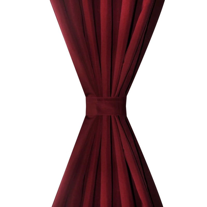 2 pcs Black Micro-Satin Curtains with Loops 140 x 225 cm