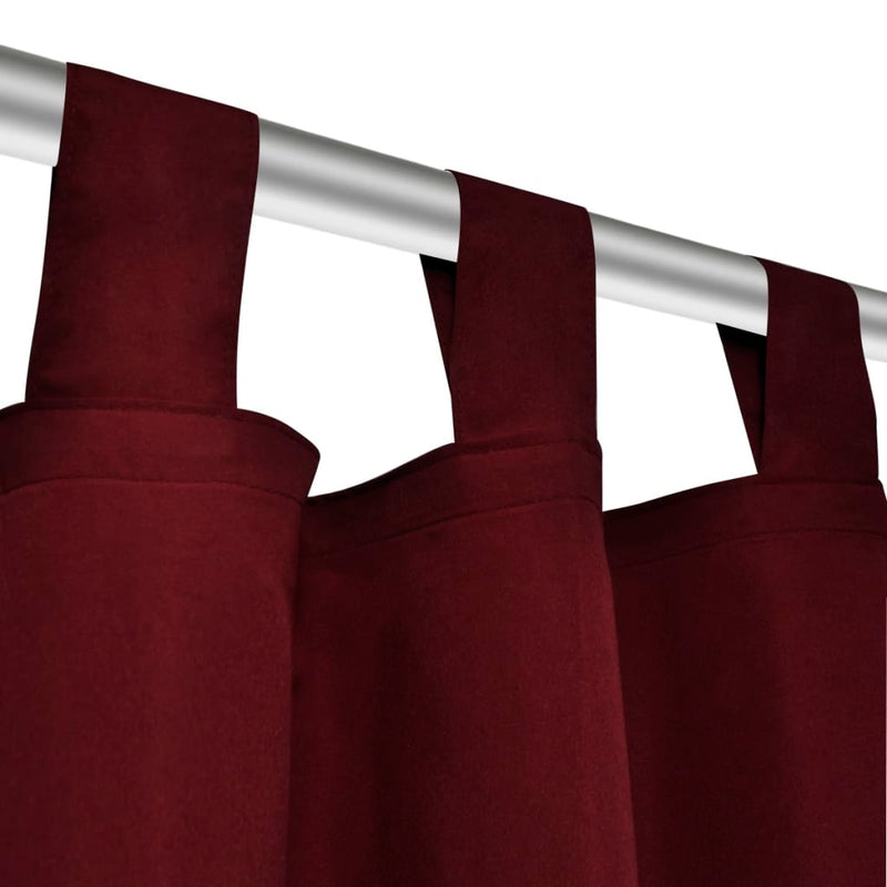 2 pcs Black Micro-Satin Curtains with Loops 140 x 225 cm