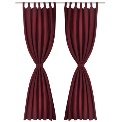 2 pcs Black Micro-Satin Curtains with Loops 140 x 225 cm