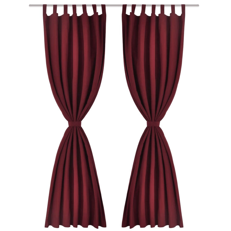 2 pcs Black Micro-Satin Curtains with Loops 140 x 225 cm