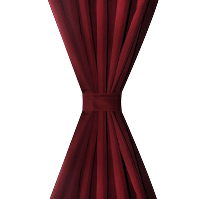 2 pcs Black Micro-Satin Curtains with Loops 140 x 225 cm