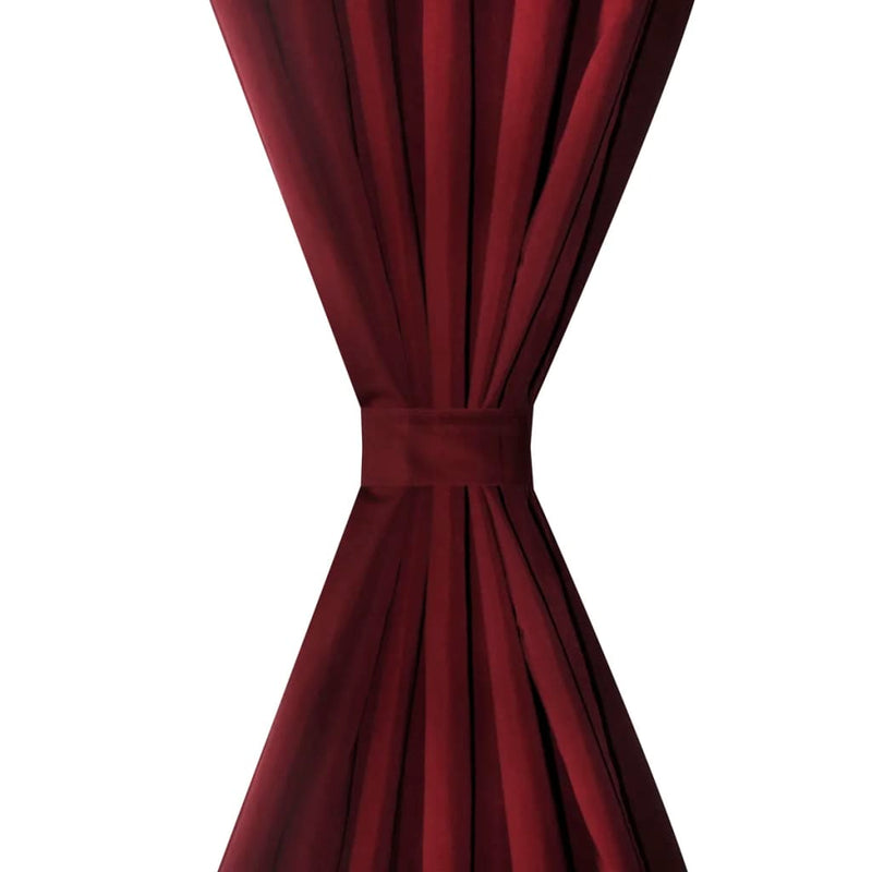 2 pcs Black Micro-Satin Curtains with Loops 140 x 225 cm