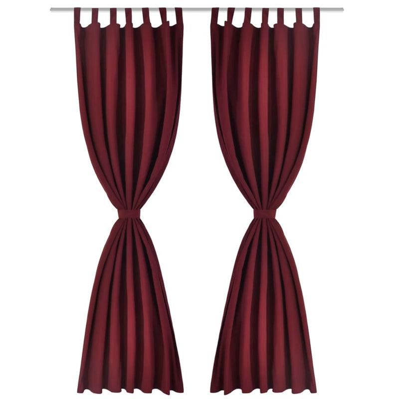 2 pcs Black Micro-Satin Curtains with Loops 140 x 225 cm