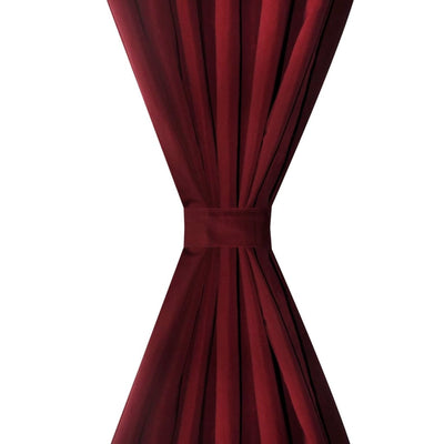2 pcs Black Micro-Satin Curtains with Loops 140 x 225 cm