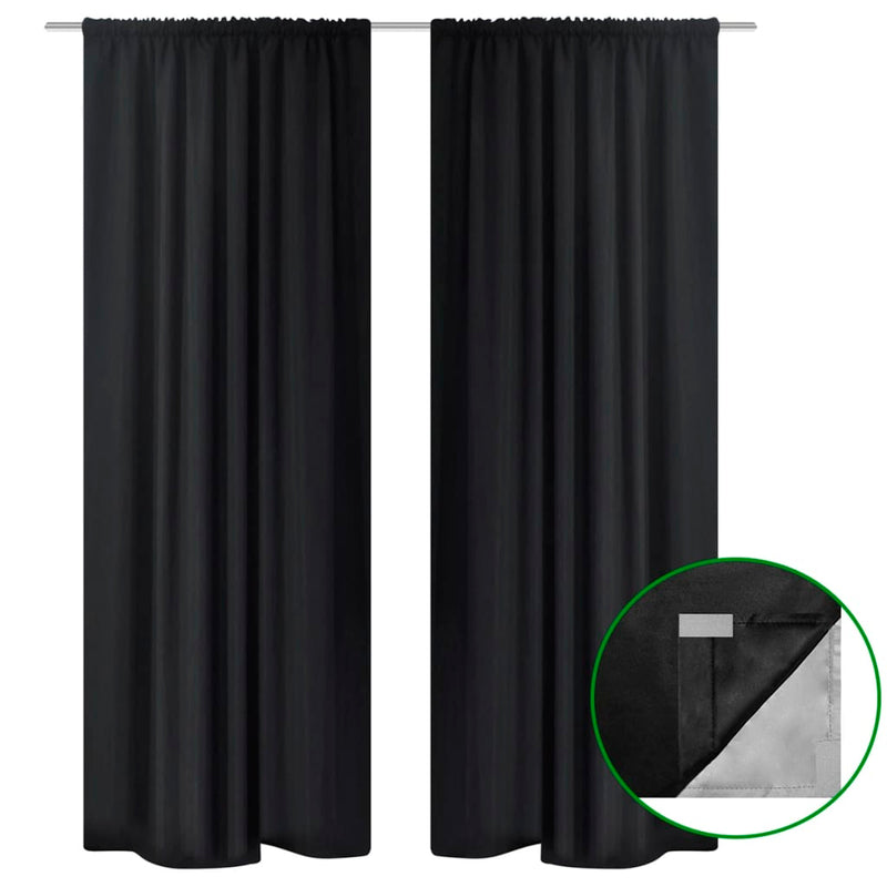 2 pcs White Energy-saving Blackout Curtains Double Layer 140 x 245 cm