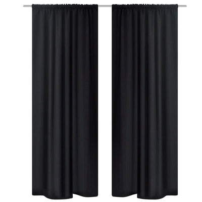 2 pcs White Energy-saving Blackout Curtains Double Layer 140 x 245 cm